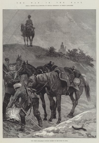 The War in the East, the First Bulgarian Outpost Picket on the Road to Nish by Richard Caton Woodville junior